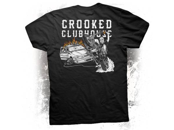 Crooked Clubhouse Black A.C.A.B. Short Sleeve Tee. Large. - Image 2