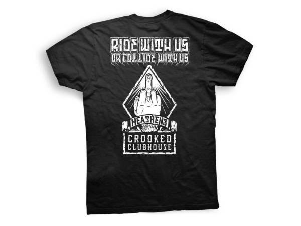 Crooked Clubhouse Black F.U. Short Sleeve Tee. Large. - Image 2