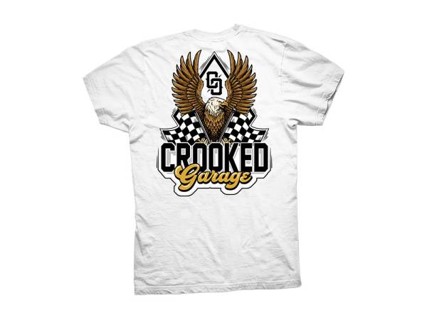 Crooked Clubhouse White Eagle Race Short Sleeve Tee. Medium.
