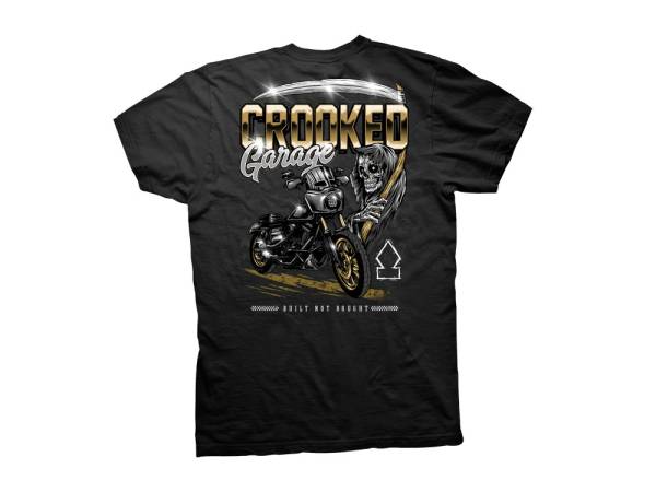 Crooked Clubhouse Black Gold Ripper Short Sleeve Tee. X-Large.