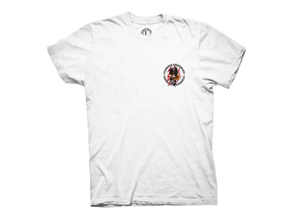 Crooked Clubhouse White Red Dawn Short Sleeve Tee. X-Large. - Image 2