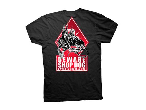 Crooked Clubhouse Black Shop Dog Short Sleeve Tee. XX-Large.