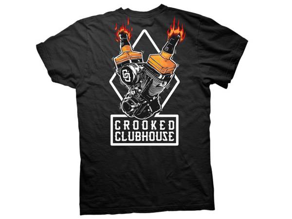 Crooked Clubhouse Black Whiskey Run Short Sleeve Tee. Large. - Image 2