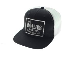 Rollies Hot Wheels Cap - Black with White Mesh. One size fits all.