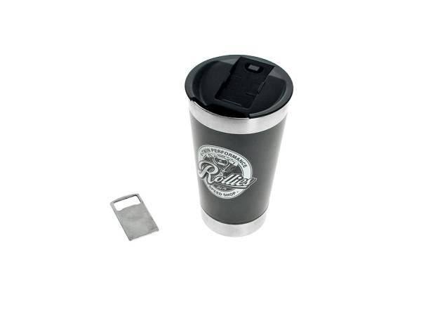 20oz Double Walled Stainless Steel Beer Cup or Coffee Cup - Black - Image 2