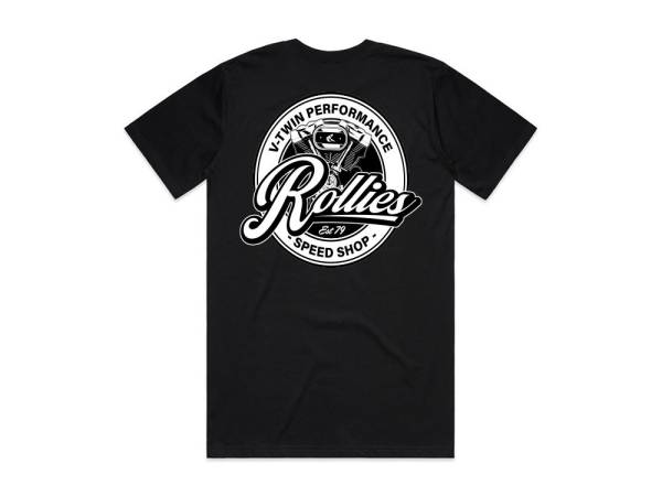 Small Rollies V-Twin Black T-Shirt