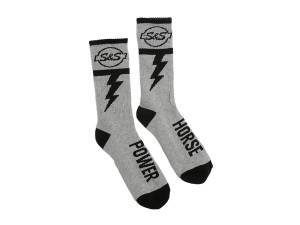 S&S Cycle Horsepower Gray/Black Crew Sock.