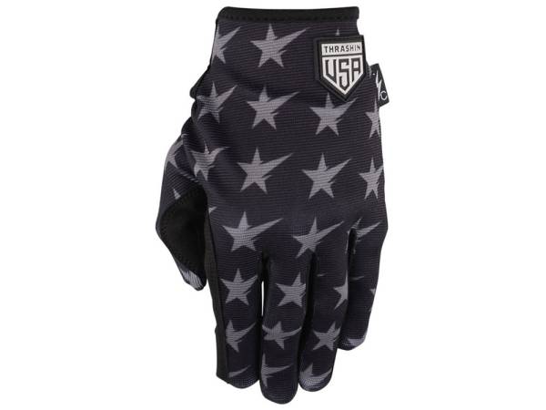 Black & Grey, Stars & Bolts Stealth Gloves - Size Small - Image 3