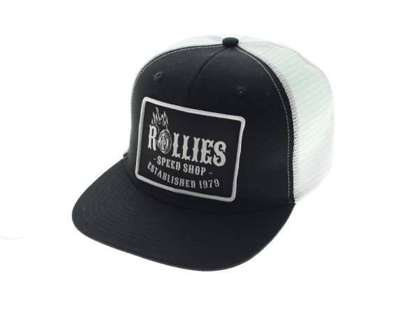 Rollies Hot Wheels Cap - Black with White Mesh. One size fits all.