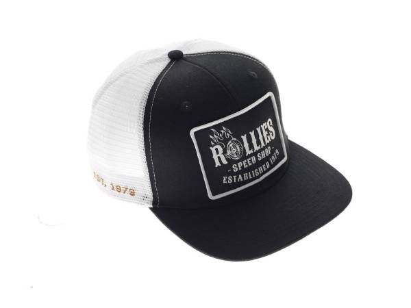 Rollies Hot Wheels Cap - Black with White Mesh. One size fits all. - Image 3