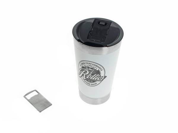 20oz Double Walled Stainless Steel Beer Cup or Coffee Cup - White - Image 2