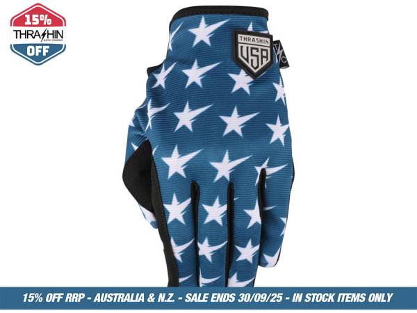 Red & Blue, Stars & Bolts Stealth Gloves - Size Small - Image 3