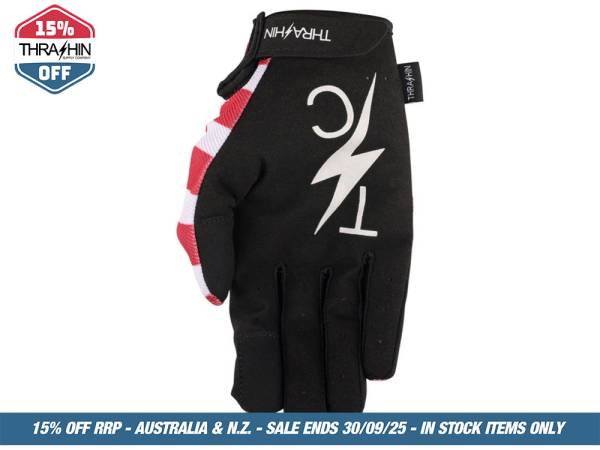 Red & Blue, Stars & Bolts Stealth Gloves - Size Small - Image 4