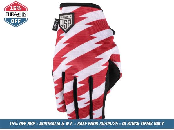 Red & Blue, Stars & Bolts Stealth Gloves - Size X-Large - Image 2