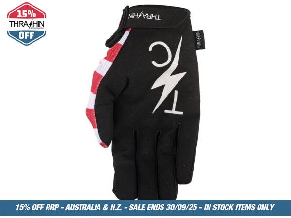 Red & Blue, Stars & Bolts Stealth Gloves - Size X-Large - Image 4