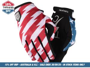 Red & Blue, Stars & Bolts Stealth Gloves - Size 2X-Large