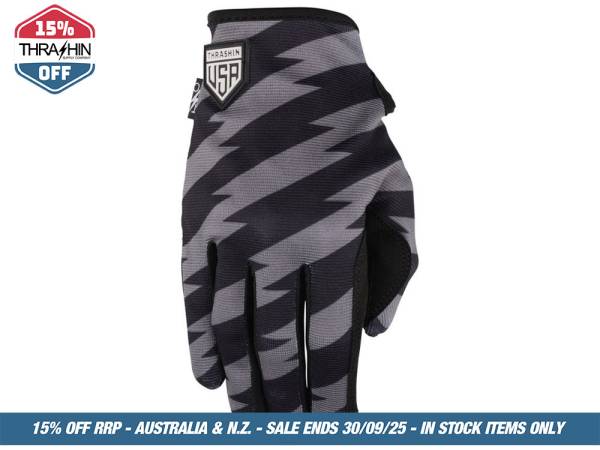 Black & Grey, Stars & Bolts Stealth Gloves - Size 2X-Large - Image 2