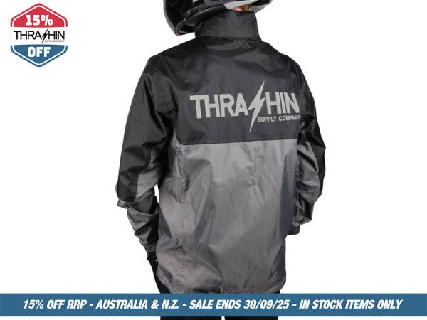 Medium Mission Rain Jacket V2 - Black & Grey - Image 2