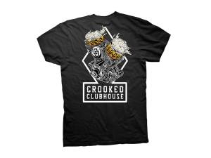 Crooked Clubhouse Black Beer Run 2 Short Sleeve Tee. Medium.