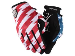 Red & Blue, Stars & Bolts Stealth Gloves - Size X-Large