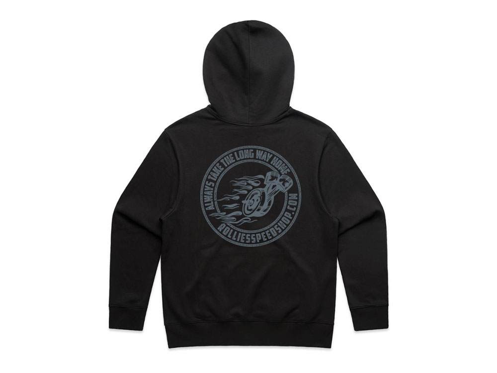 XX-Large Rollies Speed Shop Long Way Home Black Hoodie