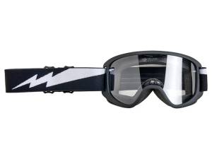 Biltwell Moto 2.0 Goggles - Black with White Bolts - Biltwell Helmets